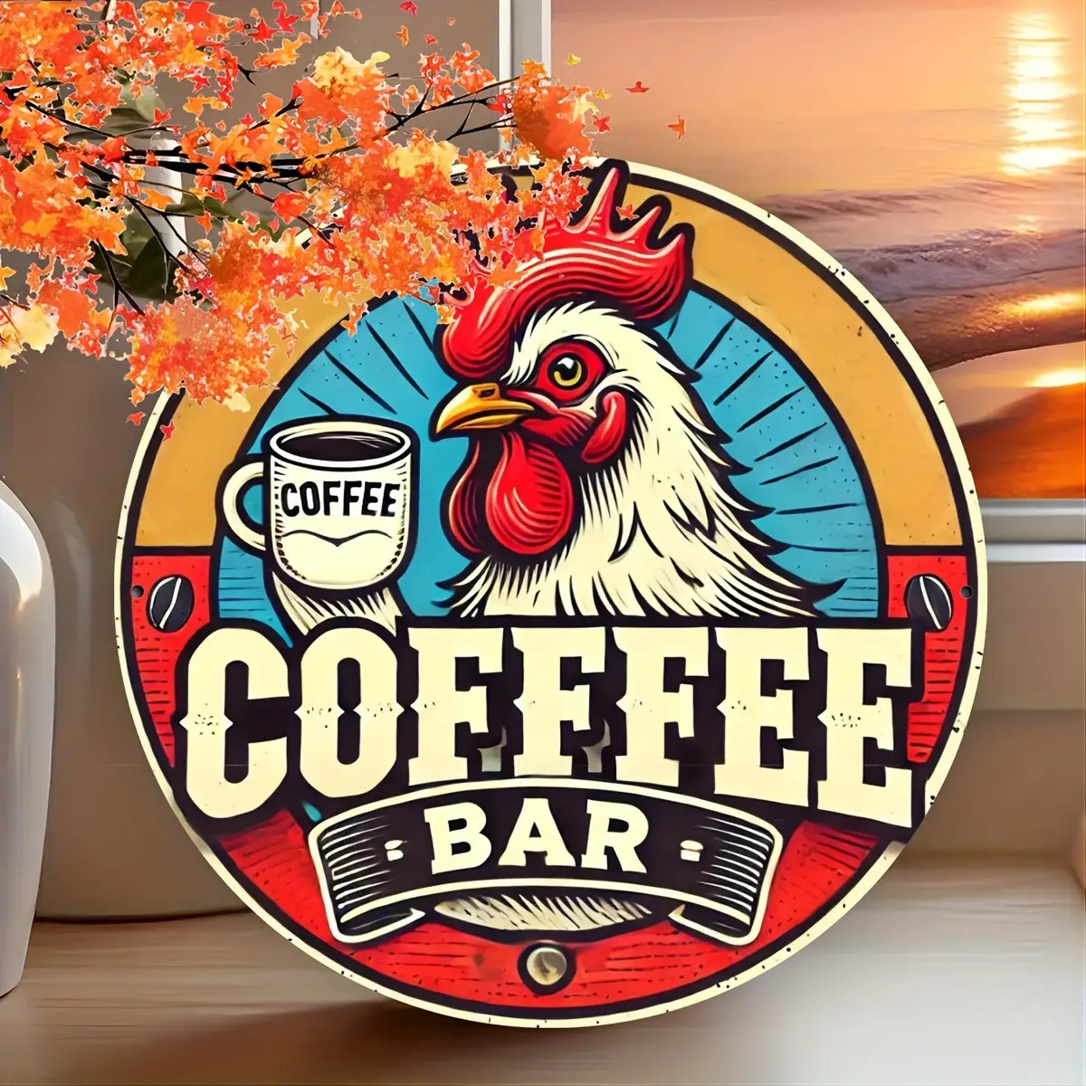 Home Bar And Coffee - 2D Vintage Aluminum Sign | Retro