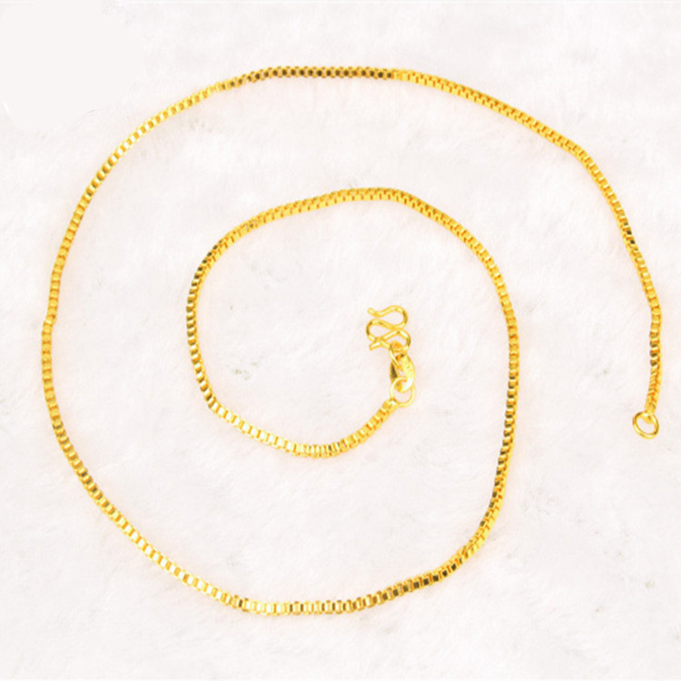 AU999 Box Chain Necklace Women - Bar Cart Gold recension och pris