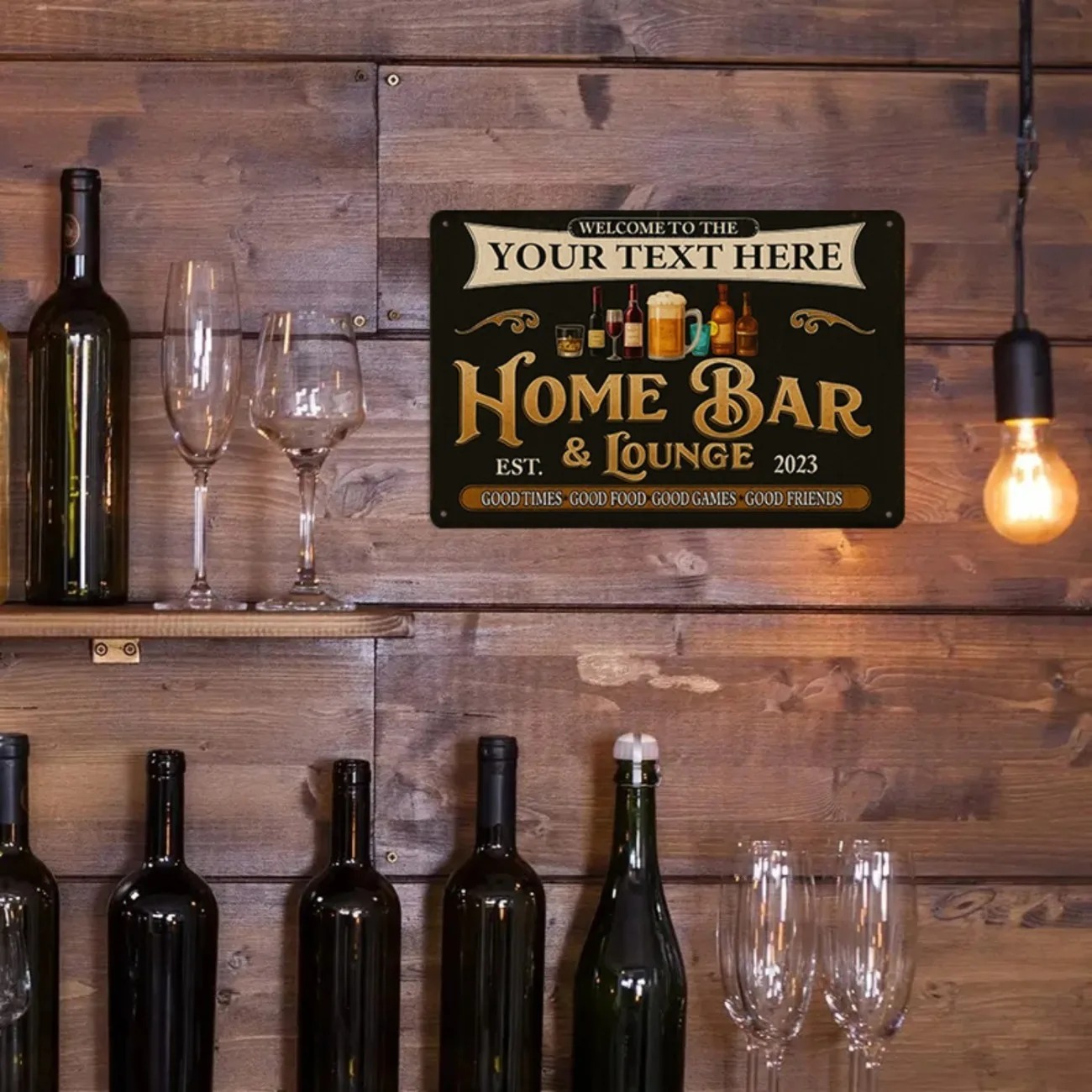 Custom Text Vintage Home Bar & - Home Bar Signs recension och pris