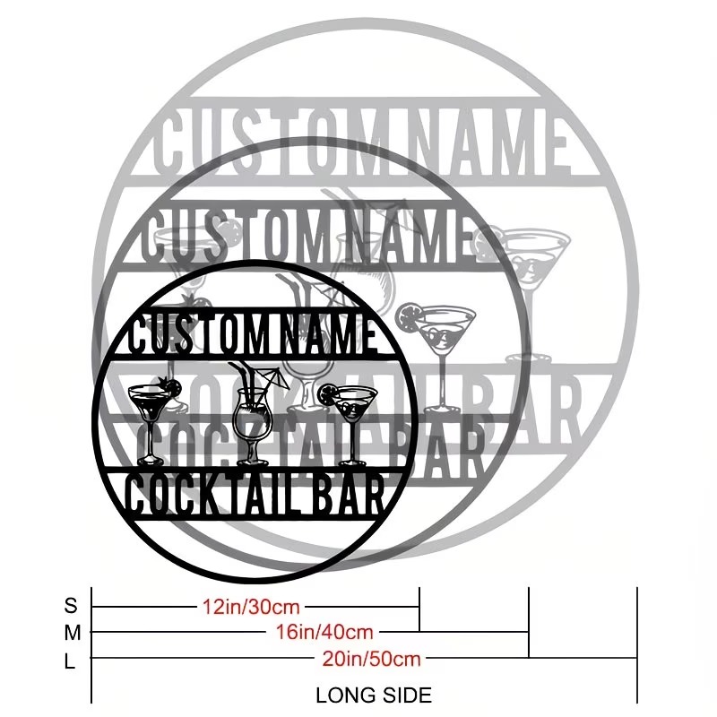Custom Name Cocktail Bar Sign, - Home Bar Signs recension och pris