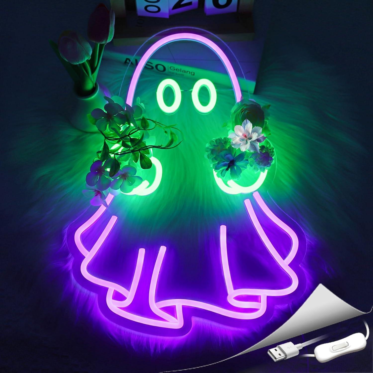 Ghost Neon Sign USB Powered LE - Home Bar Signs recension och pris