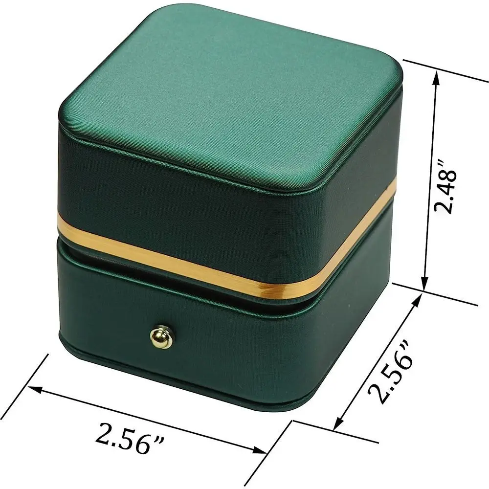 Fashion PU Leather Square Ring - Bar Cart Gold recension och pris