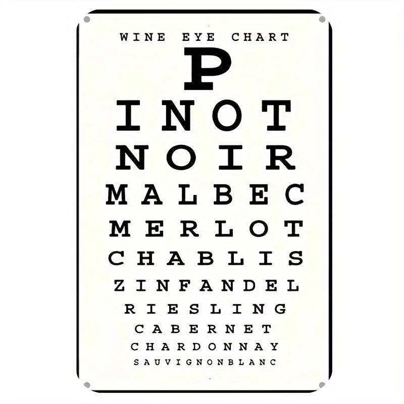 Vintage Wine Eye Chart Metal S - Home Bar And Kitchen recension och pris