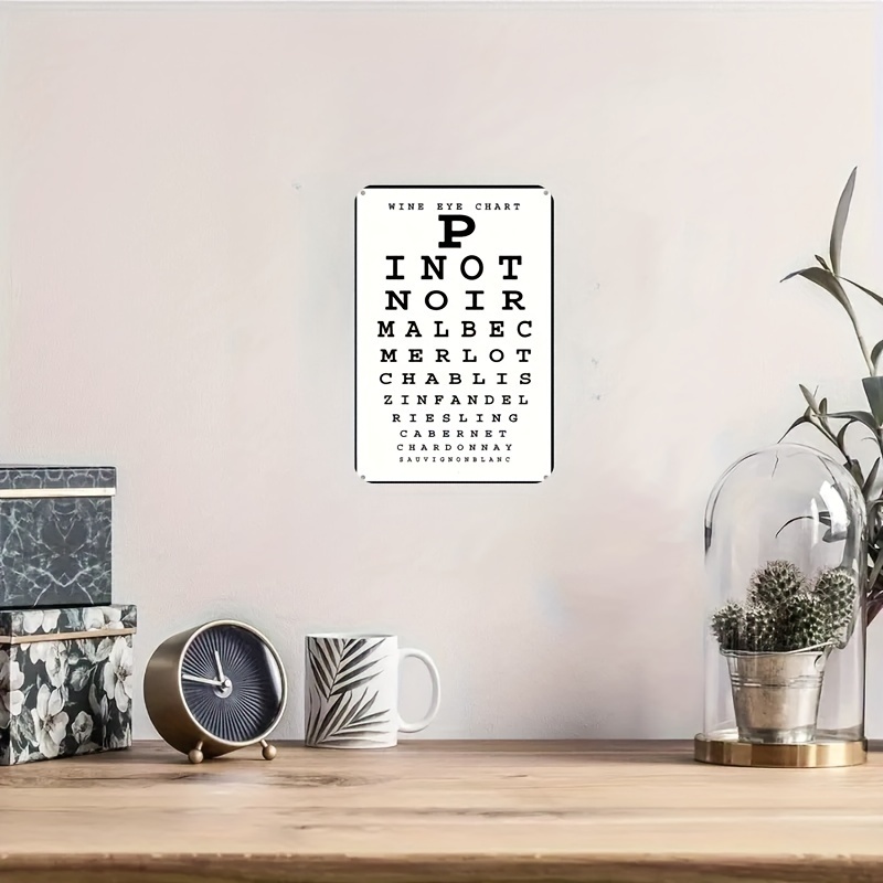 Vintage Wine Eye Chart Metal S - Home Bar And Kitchen recension och pris