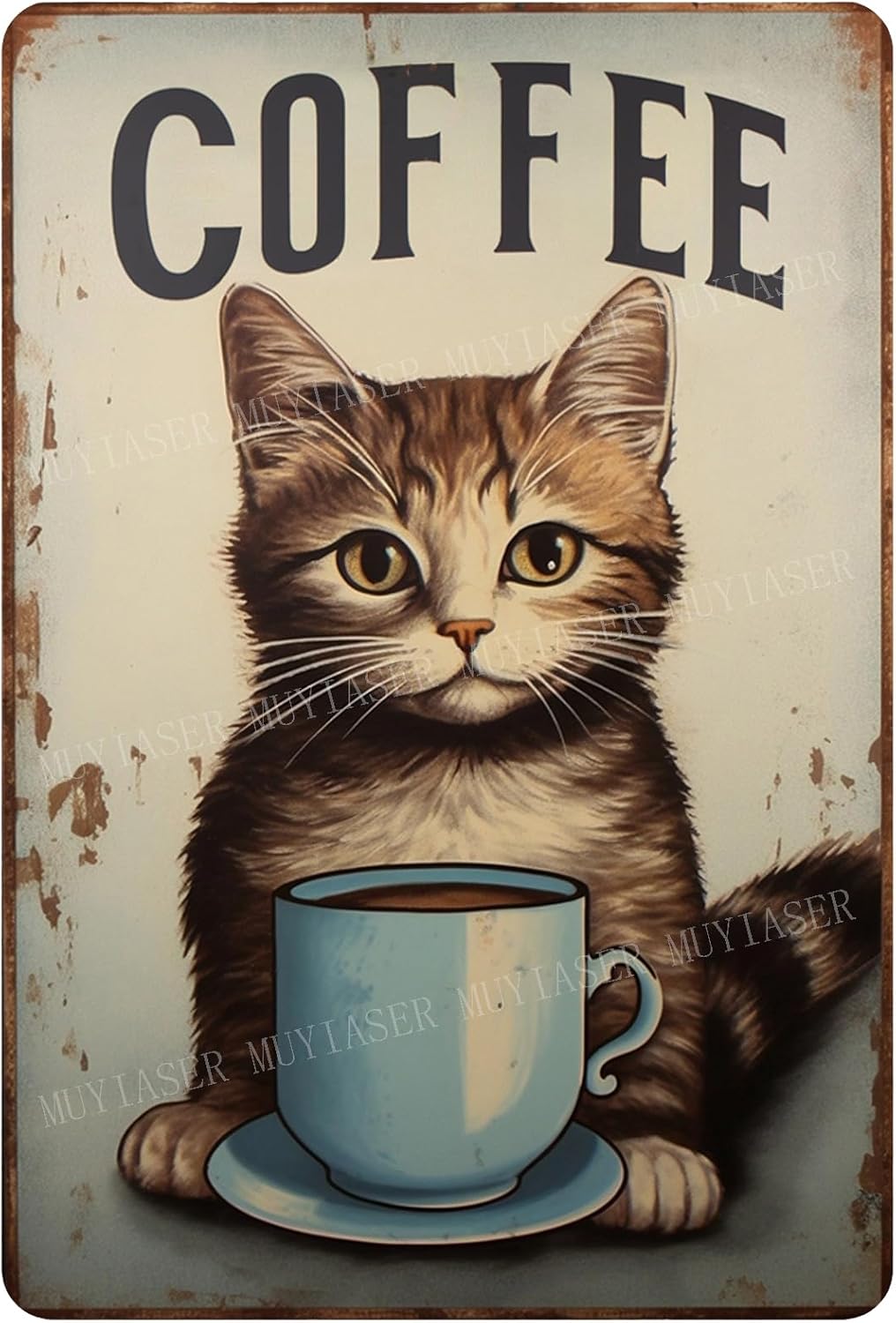 Metal Signs cat coffee retro S - Home Bar And Coffee recension och pris