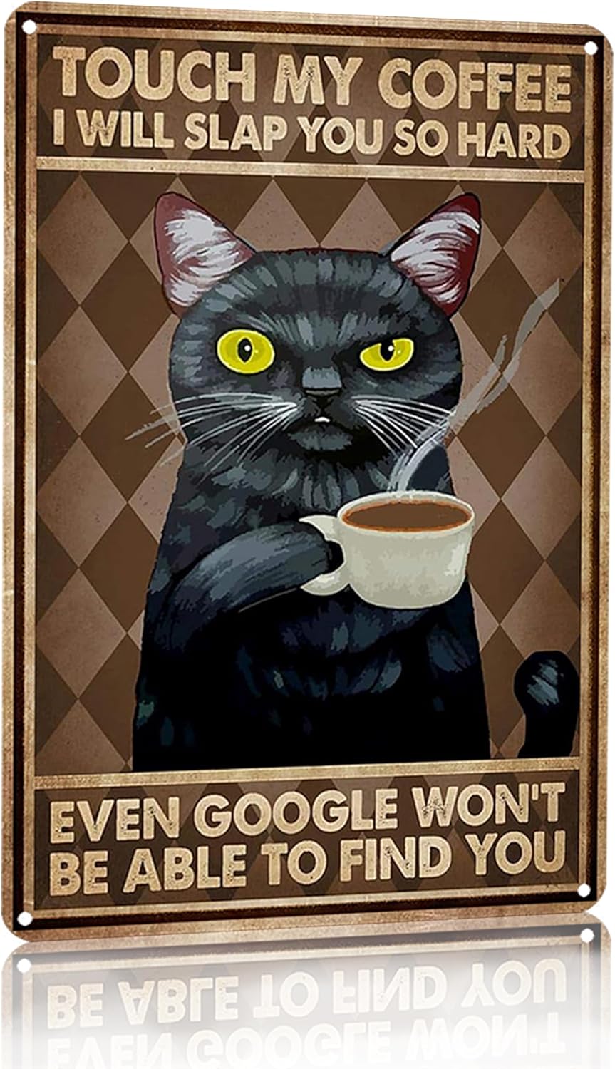 Funny Black Cat My Coffee I Wi - Home Bar And Coffee recension och pris