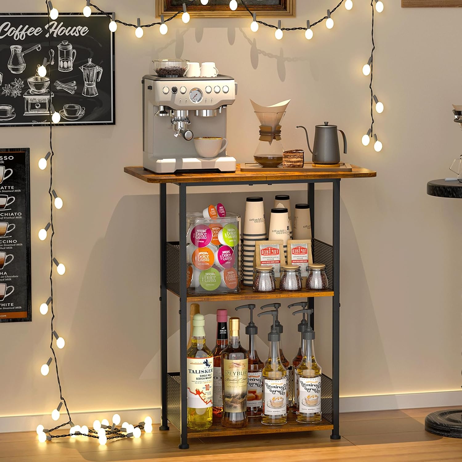Mini Floor Standing Coffee Bar - Home Bar Setup recension och pris