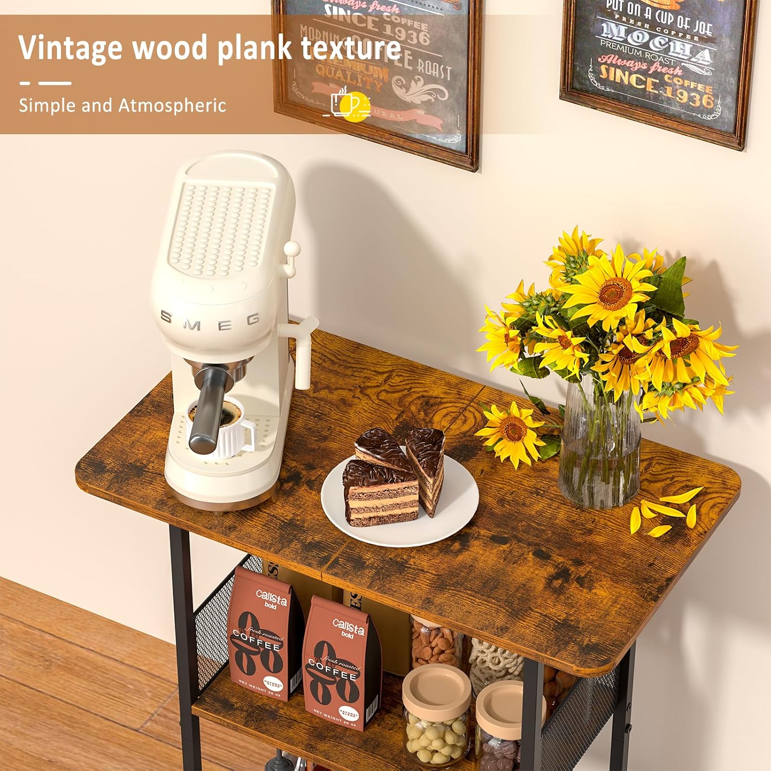 Mini Floor Standing Coffee Bar - Home Bar Setup recension och pris