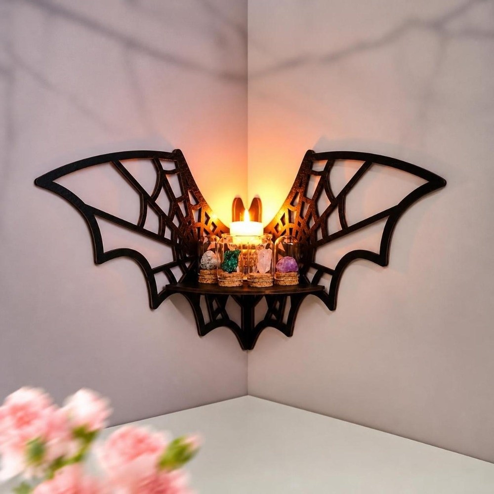 Wooden Bat Corner Shelf Hollow - Home Bar Shelf recension och pris