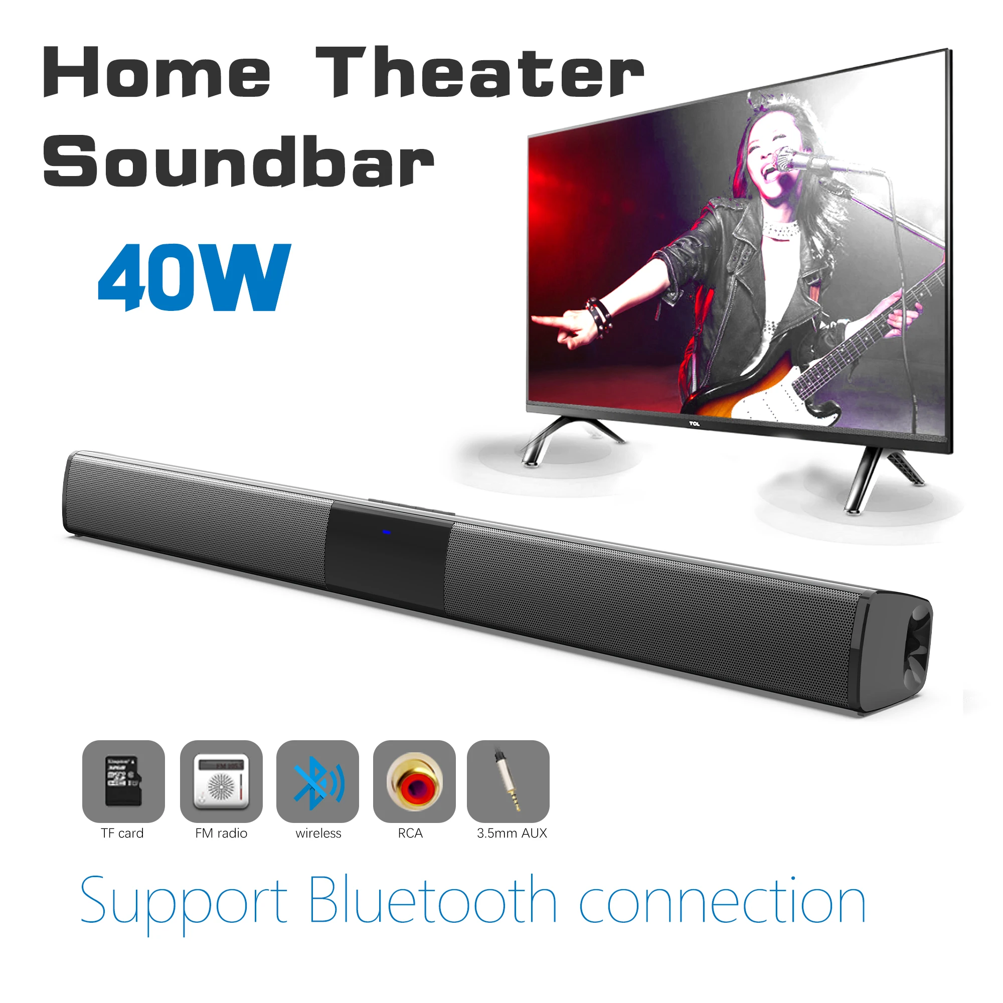 40W High Power Soundbar for TV - Home Bar And Theater recension och pris