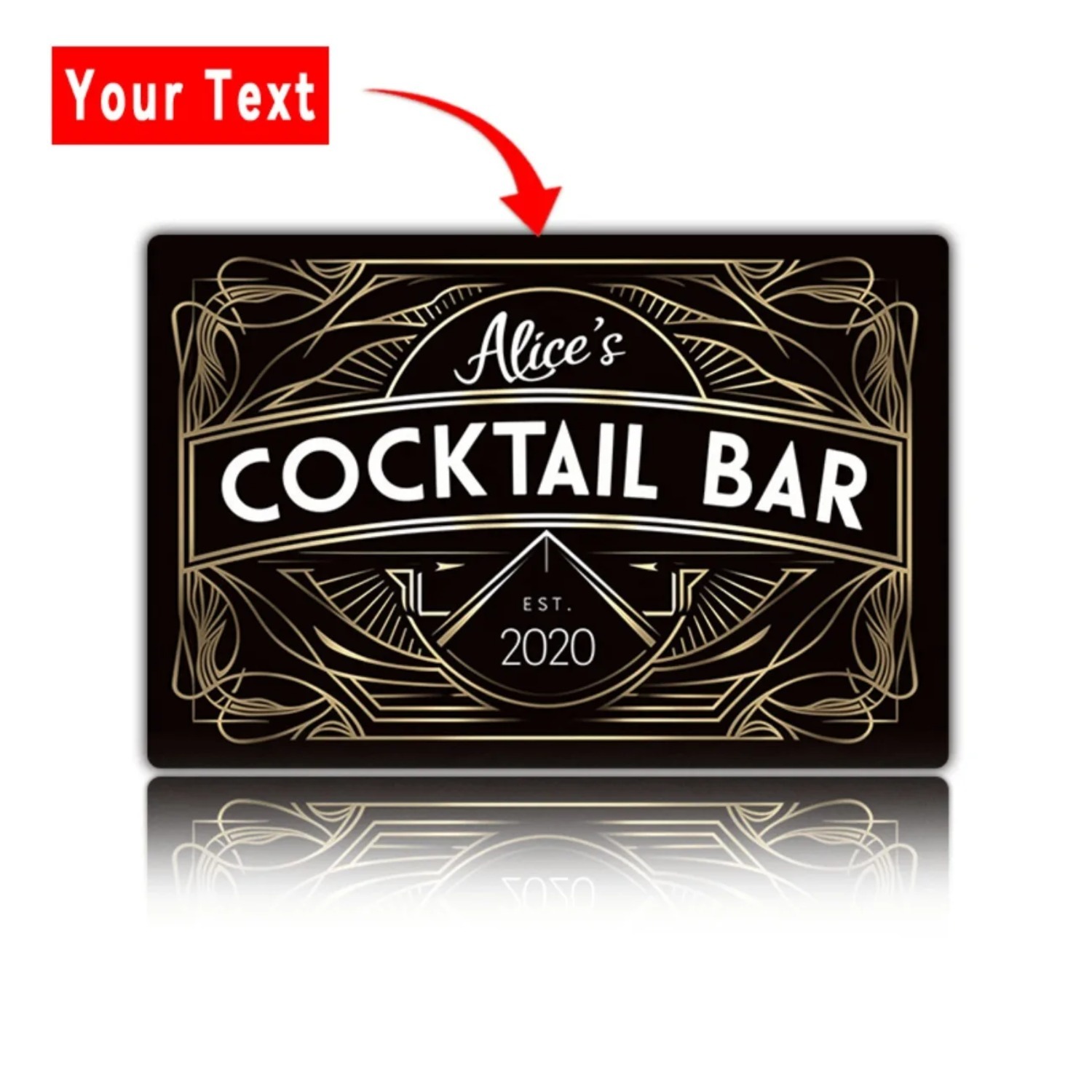 Personalized Art Deco Metal Wa - Home Bar Signs recension och pris