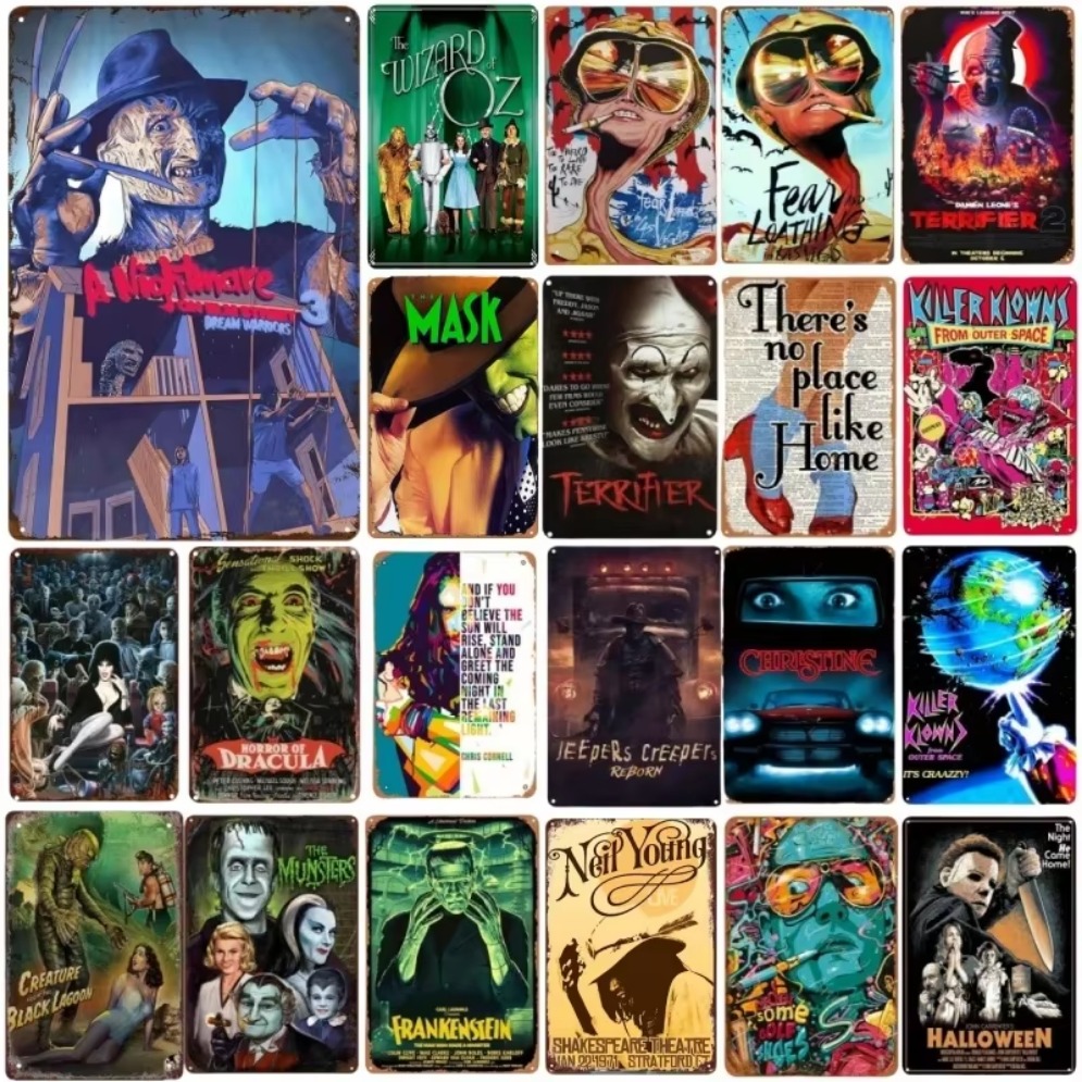 HD Metal Tin Sign Vintage Horr - Home Bar And Theater recension och pris