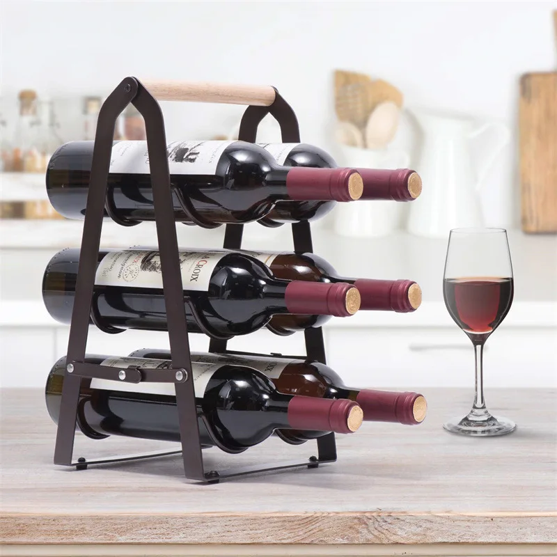 6 Bottle Iron Collapsible Stor - Home Bar Shelf recension och pris