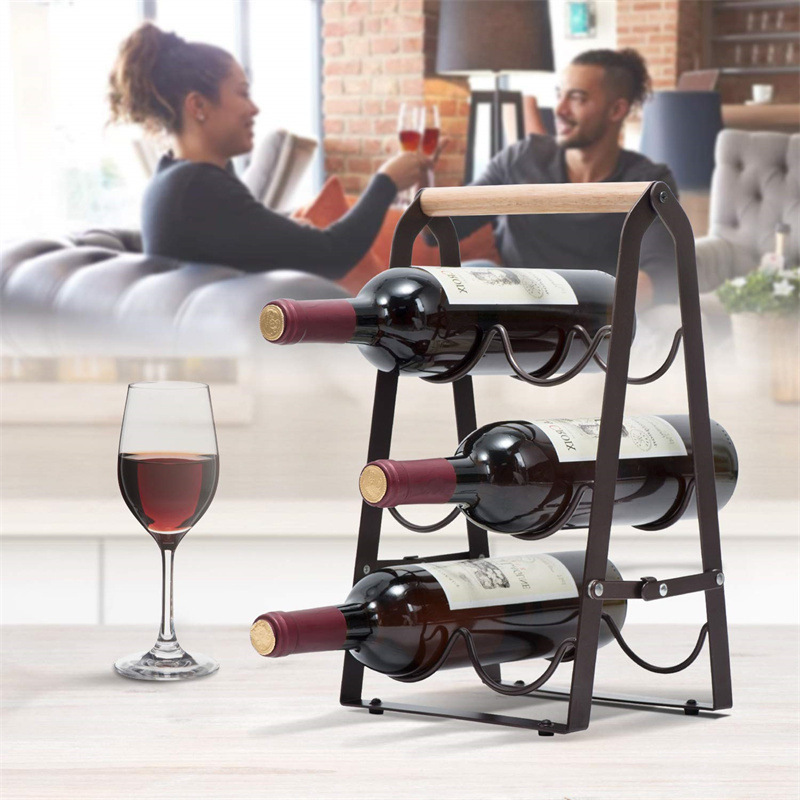 6 Bottle Iron Collapsible Stor - Home Bar Shelf recension och pris