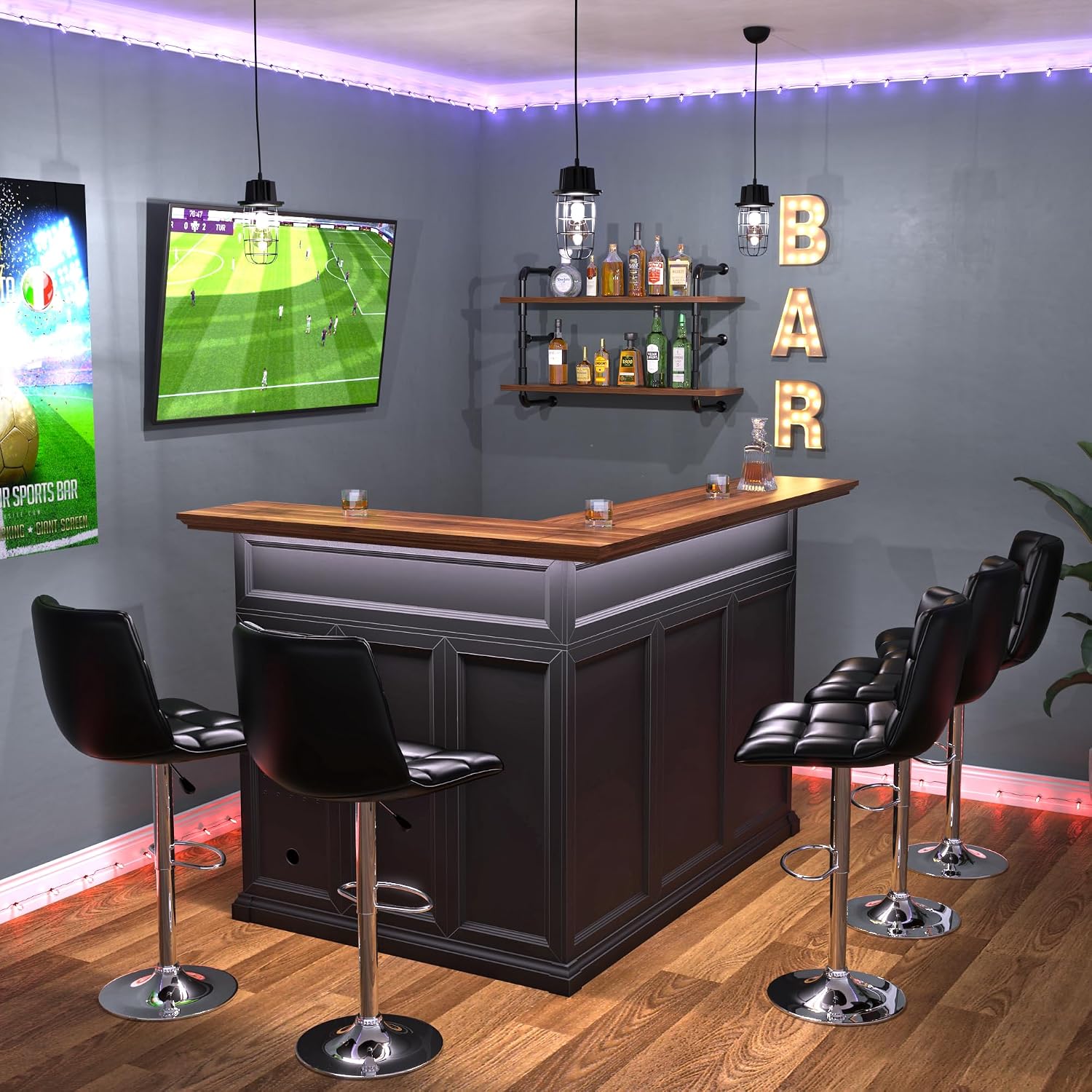 L-Shaped Home Bar Cabinet with - Home Bar And Fridge recension och pris