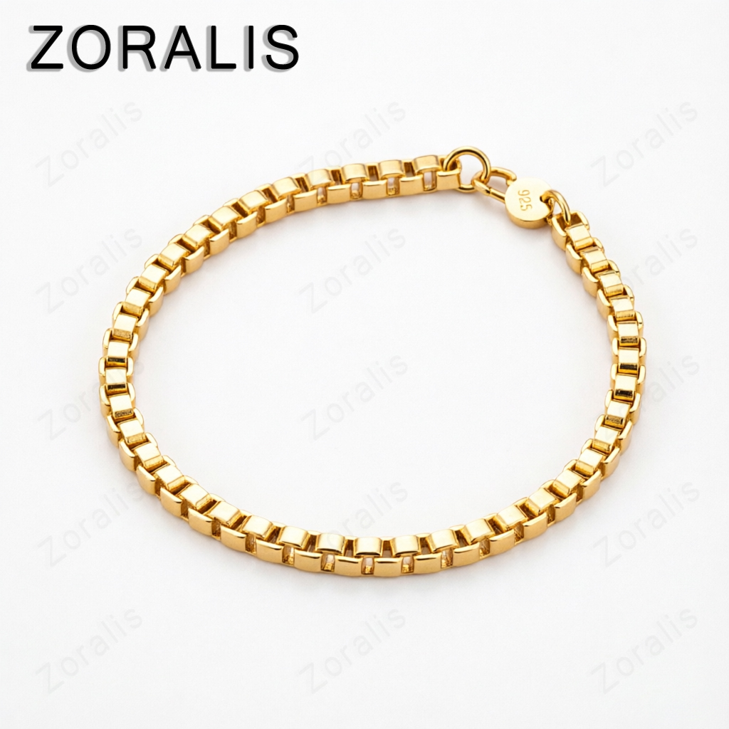 Exquisite 18K Gold 4mm Box Cha - Bar Cart Gold recension och pris